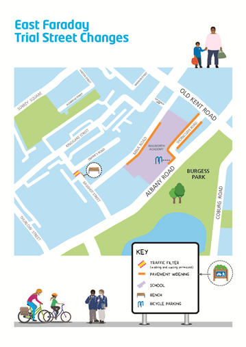 Map for East Faraday Streetspace Scheme